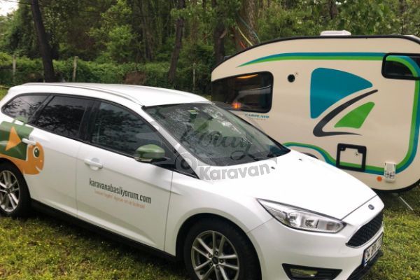 2021 Yapımı 4 Kişilik, Kiralık Çekme Karavan Arabalı #1040